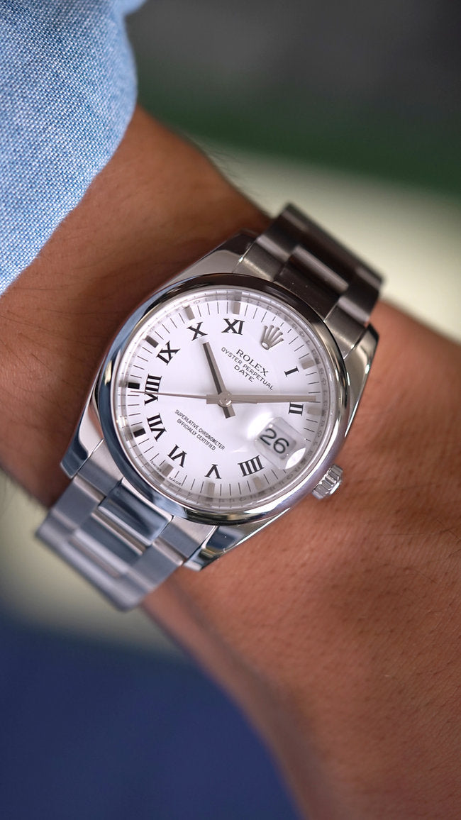 Rolex Oyster Date 34 segunda mano - vista frontal