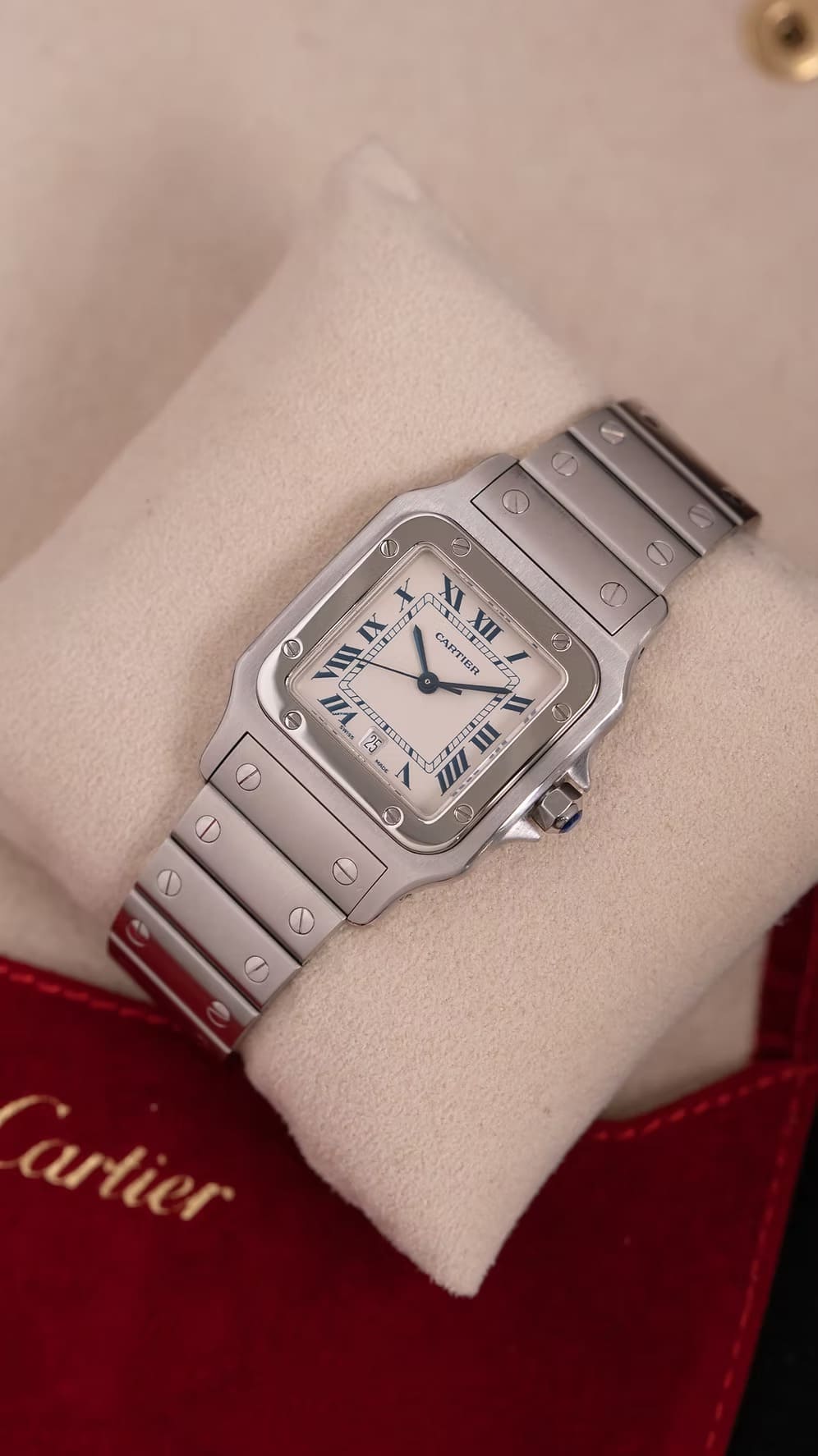 Cartier Santos Galbee 1564 segunda mano - detalle de la esfera