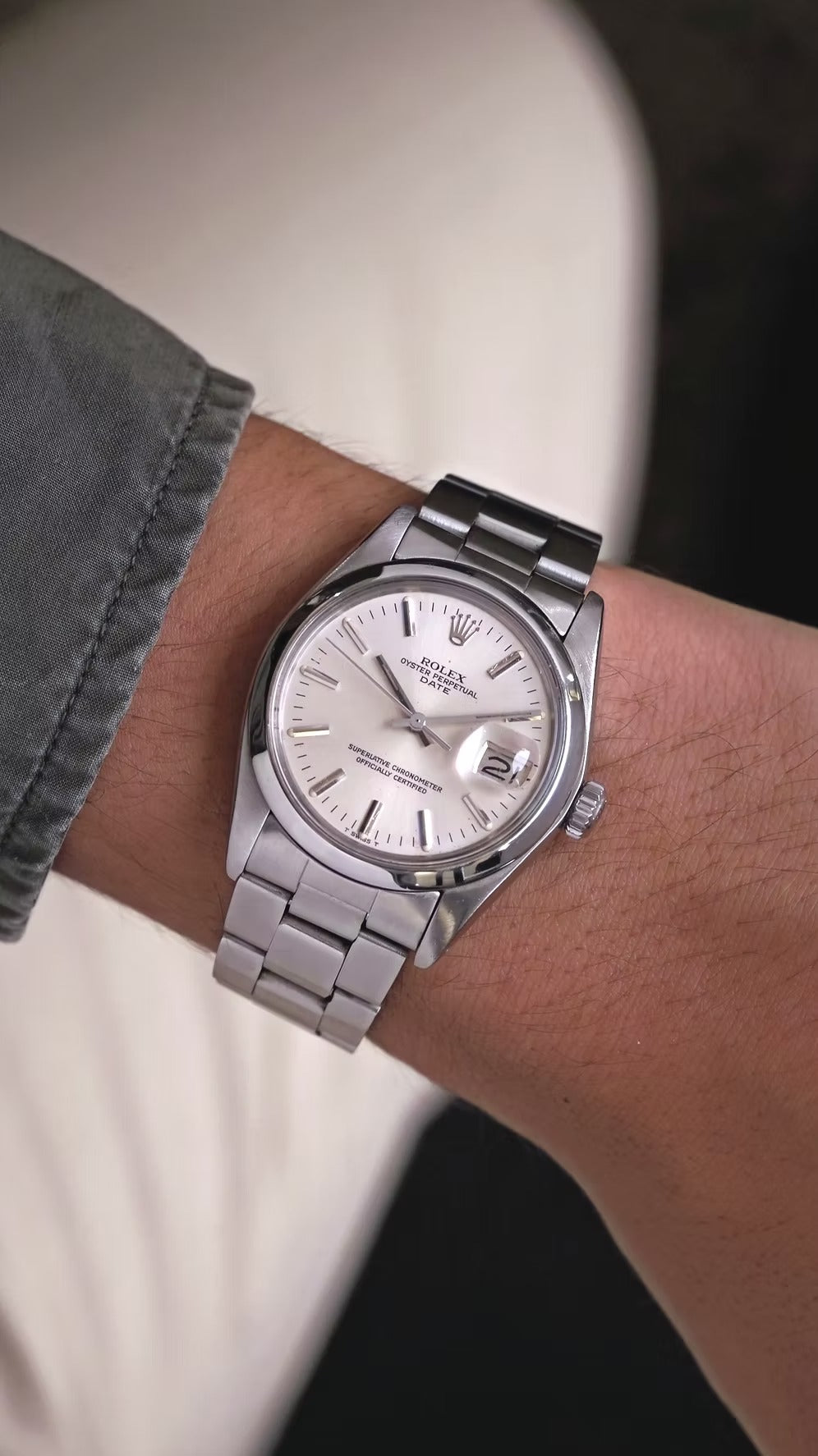 Rolex Oyster Date 34mm segunda mano - vista frontal