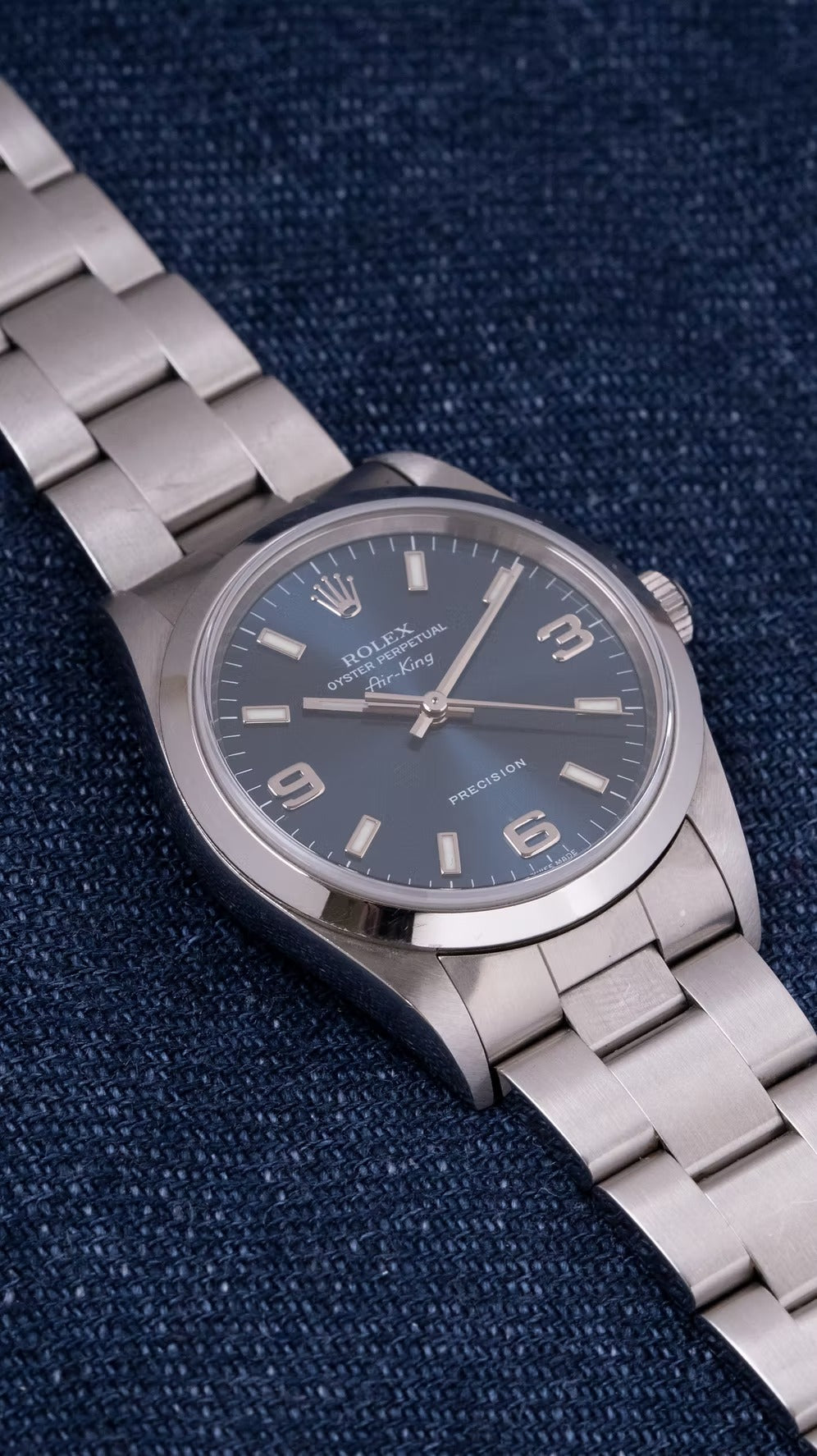 Rolex Oyster Perpetual "AIRKING" segunda mano - detalle del bisel