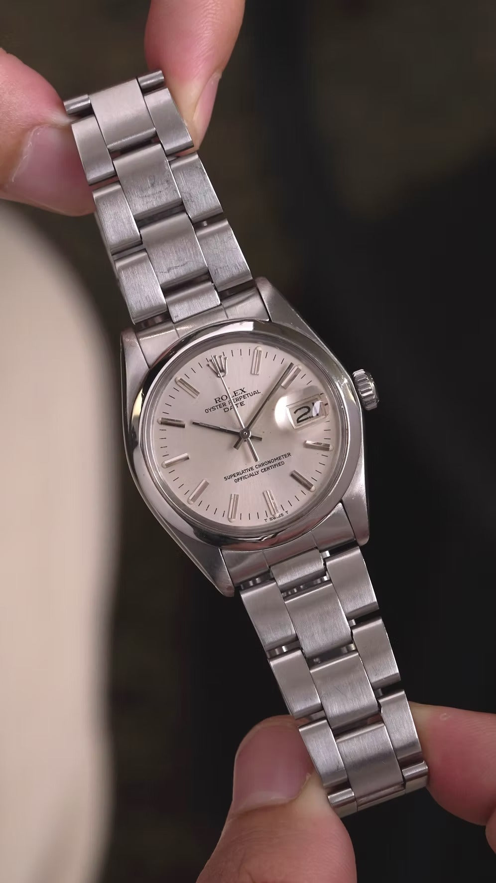 Rolex Oyster Date 34mm segunda mano - detalle de la esfera