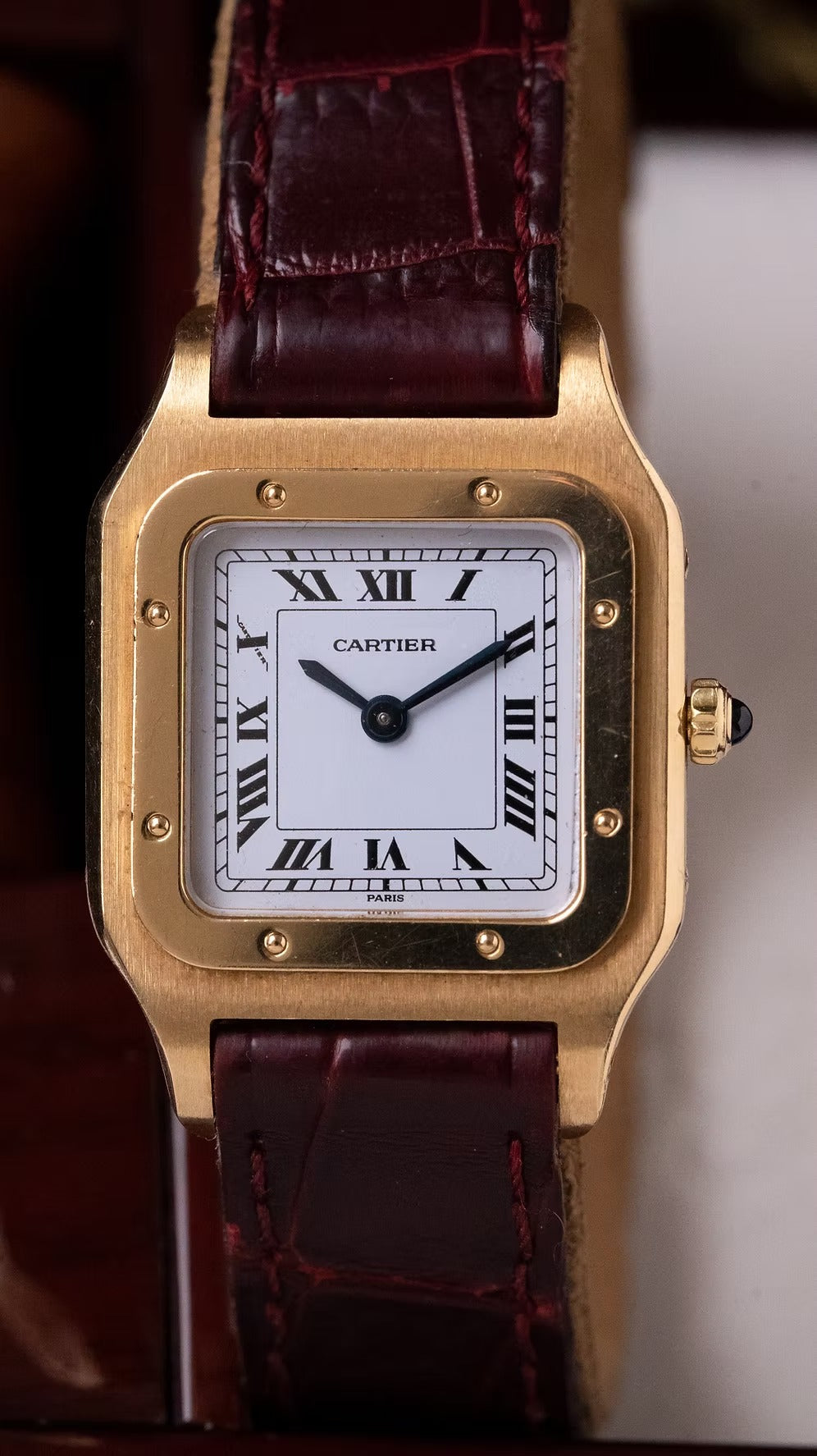 Cartier Santos Dumont Extra Plate segunda mano - detalle de la esfera