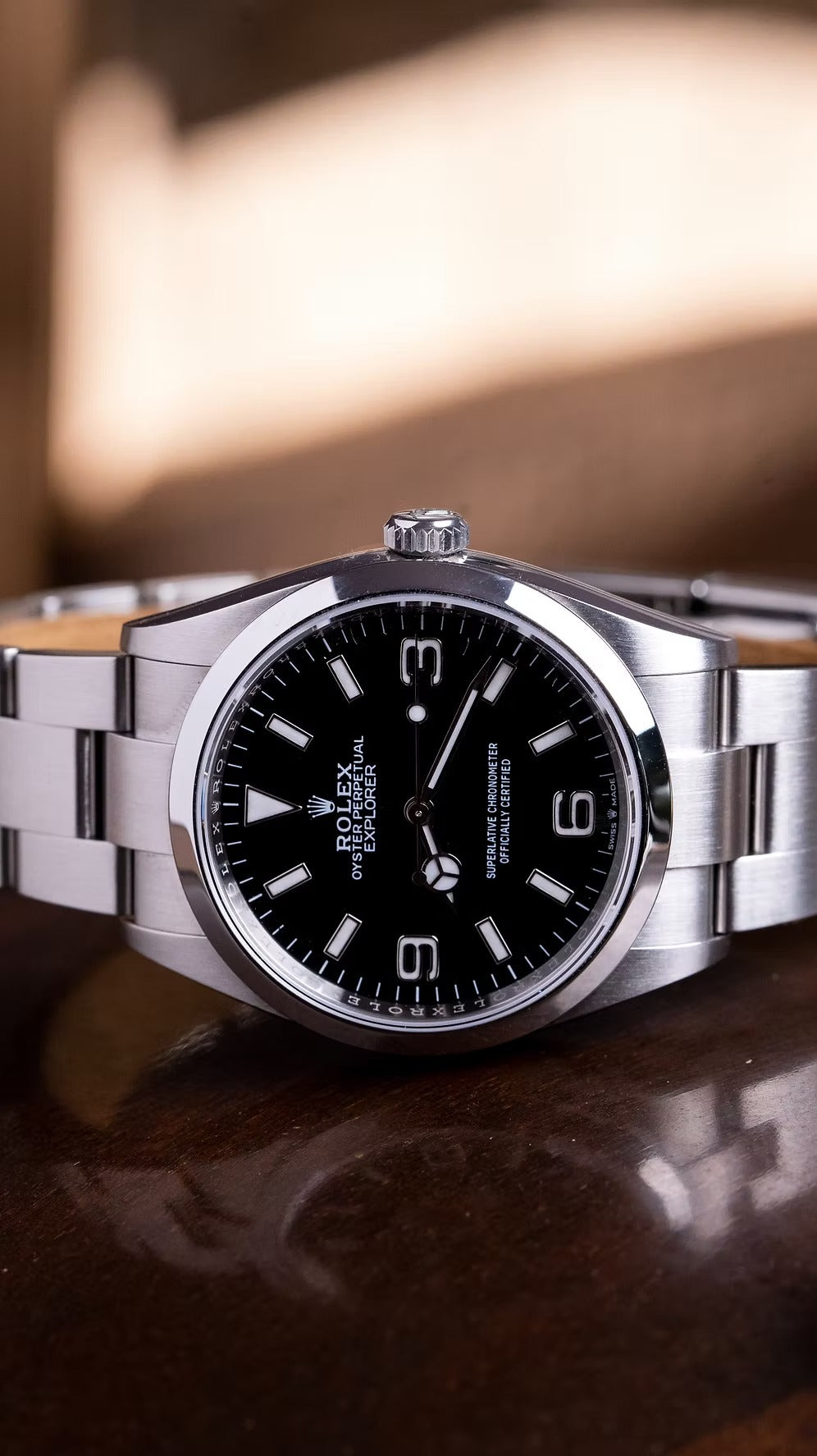 Rolex Explorer 36mm segunda mano - detalle del bisel