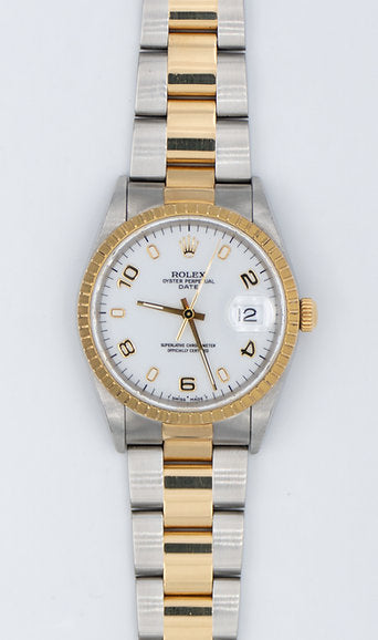Rolex Oyster Perpetual Date Acero/Oro segunda mano - vista frontal