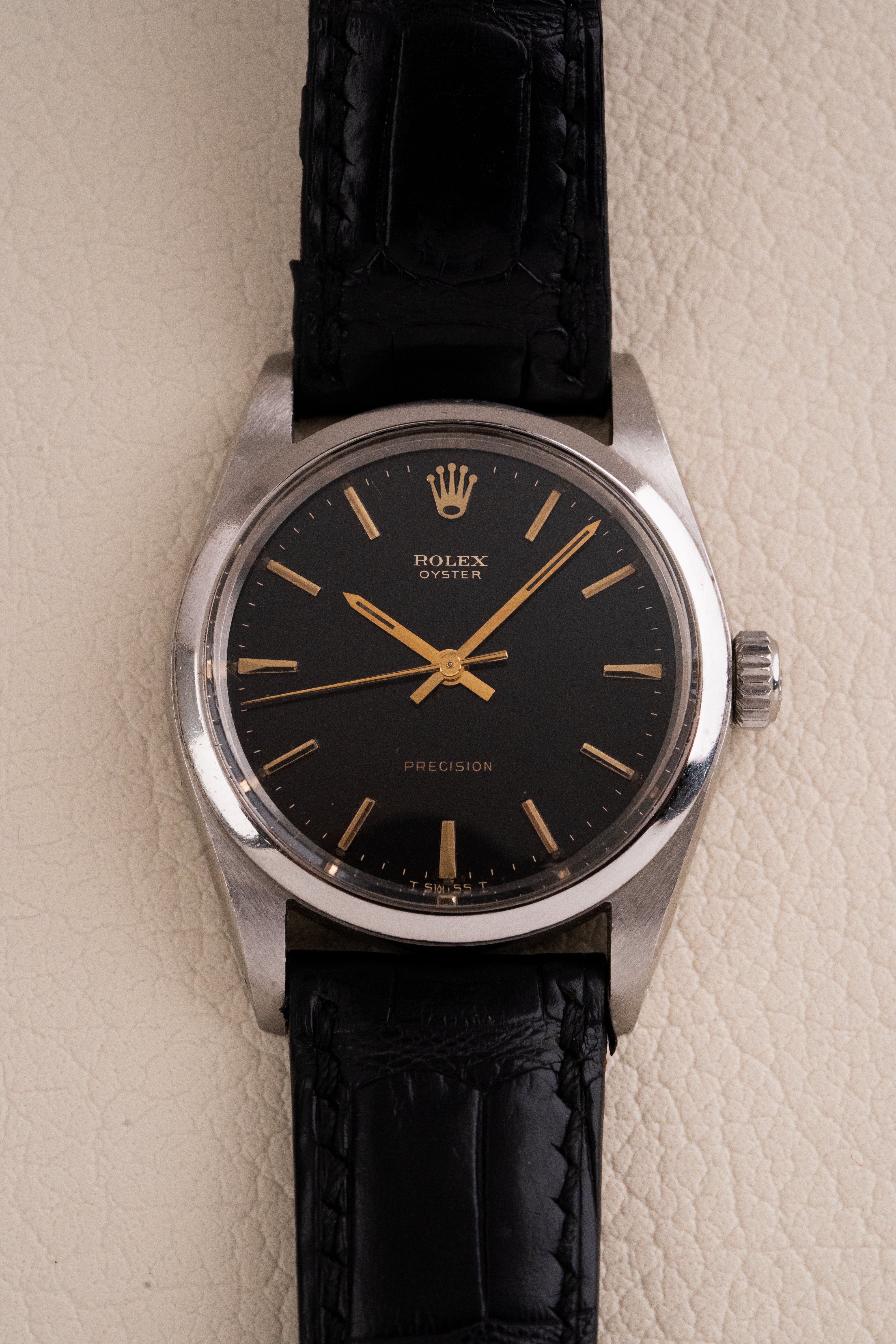 Rolex Oyster perpetual 34 Gilt dial segunda mano - correa y cierre