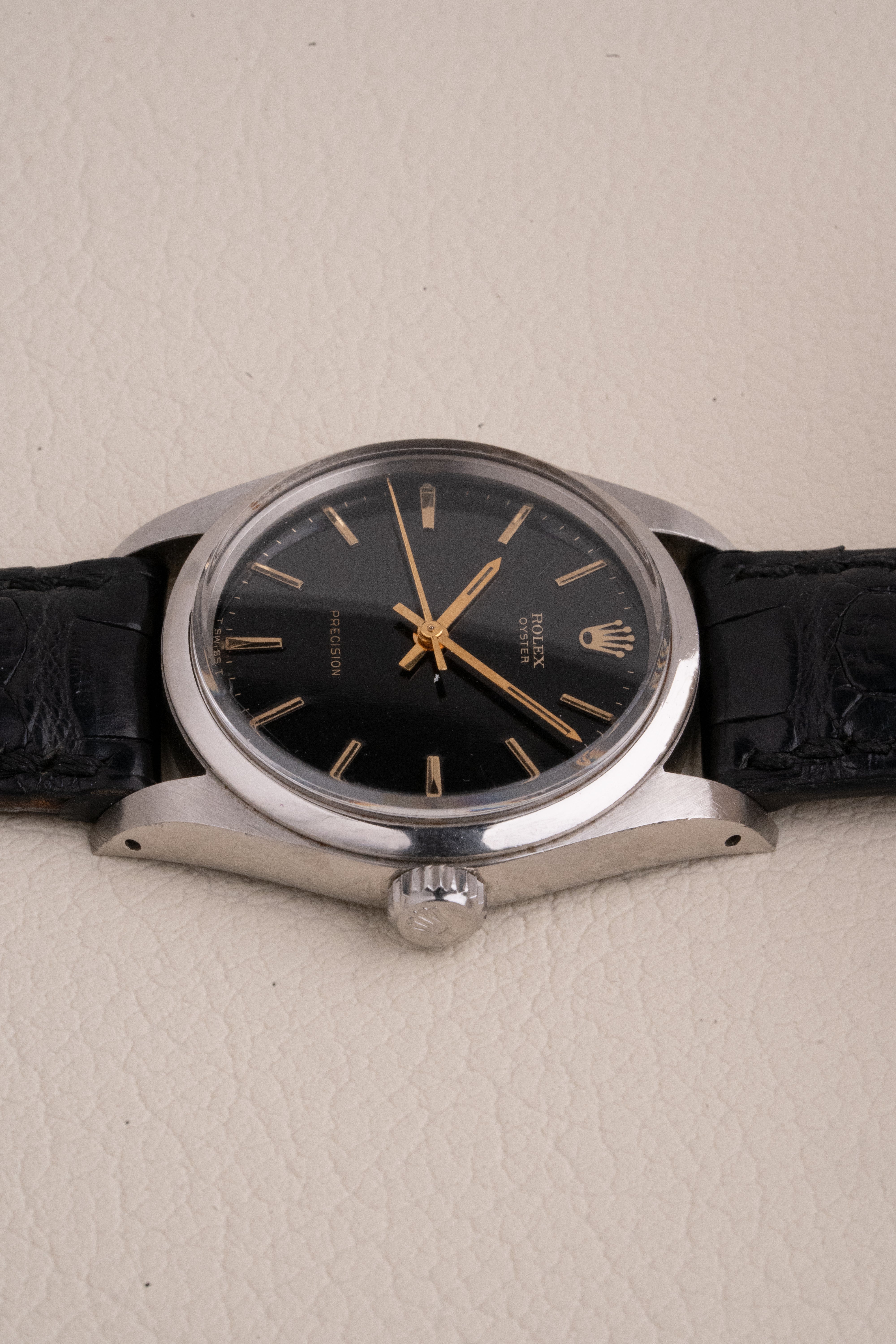 Rolex Oyster perpetual 34 Gilt dial segunda mano - detalle de la esfera