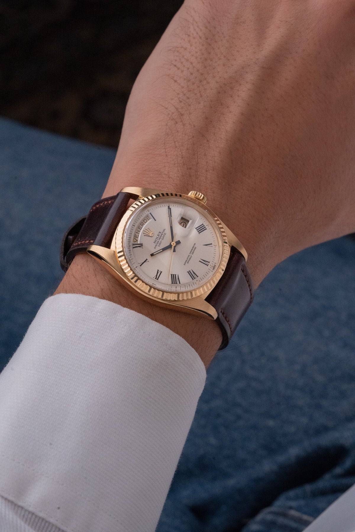 Rolex Day-Date ref. 1803 de 1974 en oro amarillo 18k con esfera Buckley